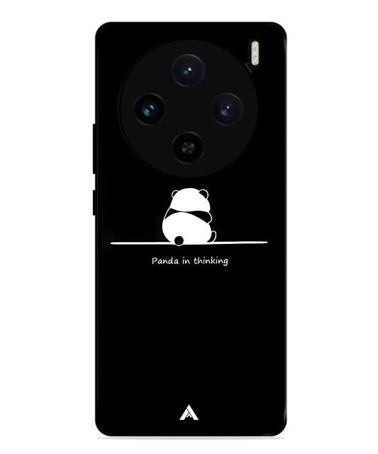 Thinking Panda Metal Back Cover Phone Case for Vivo X100