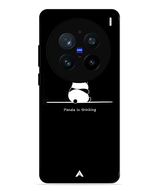 Thinking Panda Metal Back Cover Phone Case for Vivo X200 Pro