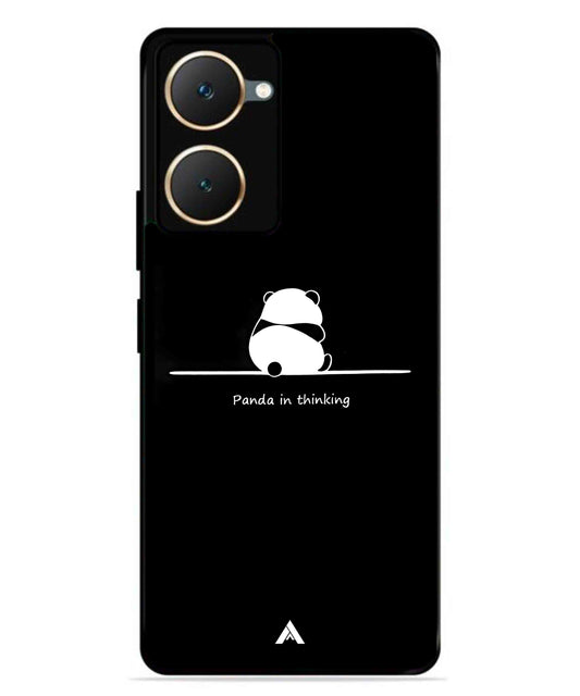 Thinking Panda Metal Back Cover Phone Case for Vivo Y18e