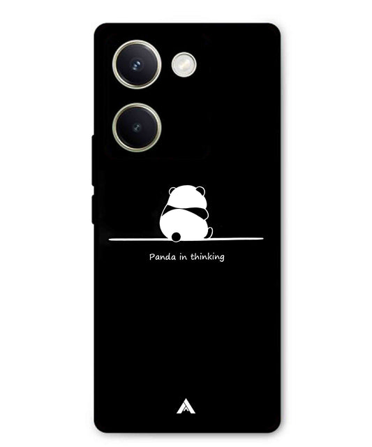Thinking Panda Metal Back Cover Phone Case for Vivo Y200 Pro