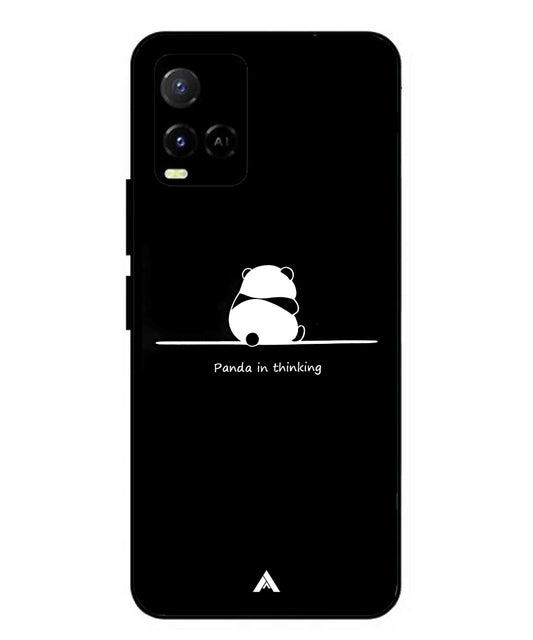 Thinking Panda Metal Back Cover Phone Case for Vivo Y21