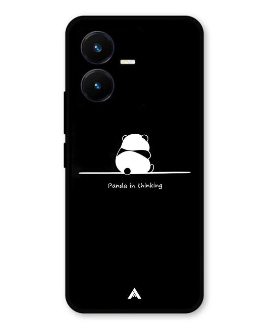 Thinking Panda Metal Back Cover Phone Case for Vivo Y22