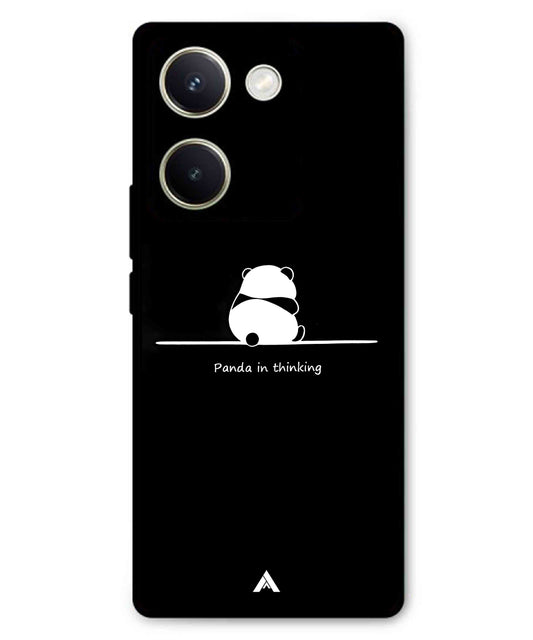 Thinking Panda Metal Back Cover Phone Case for Vivo Y300 Plus