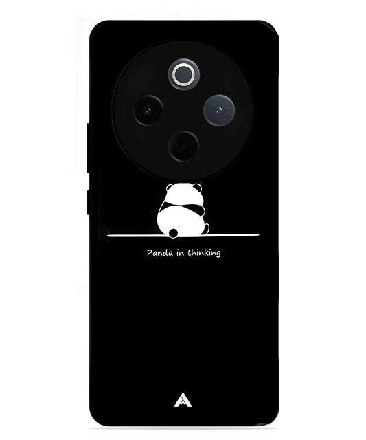 Thinking Panda Metal Back Cover Phone Case for Vivo Y300 Pro