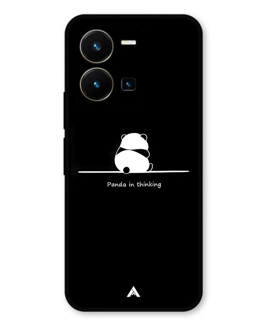 Thinking Panda Metal Back Cover Phone Case for Vivo Y35