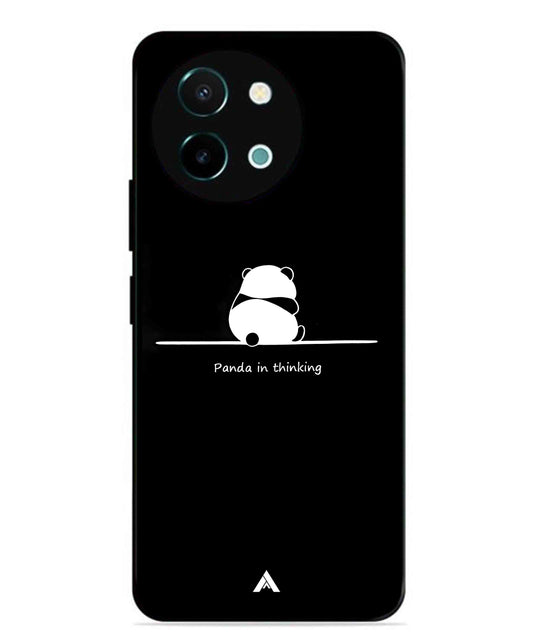 Thinking Panda Metal Back Cover Phone Case for Vivo Y58