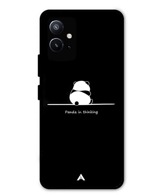 Thinking Panda Metal Back Cover Phone Case for Vivo Y75 5G