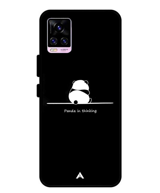 Thinking Panda Metal Back Cover Phone Case for Vivo v20 Pro