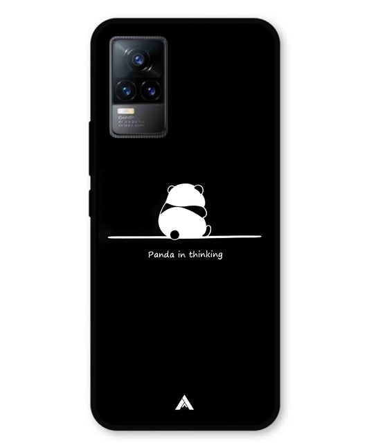 Thinking Panda Metal Back Cover Phone Case for Vivo v21e 4G