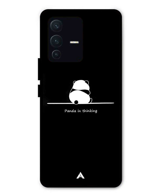 Thinking Panda Metal Back Cover Phone Case for Vivo v23 Pro
