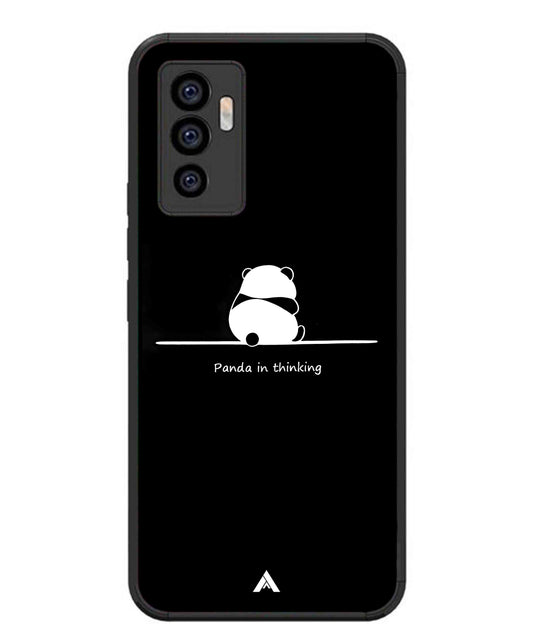 Thinking Panda Metal Back Cover Phone Case for Vivo v23e