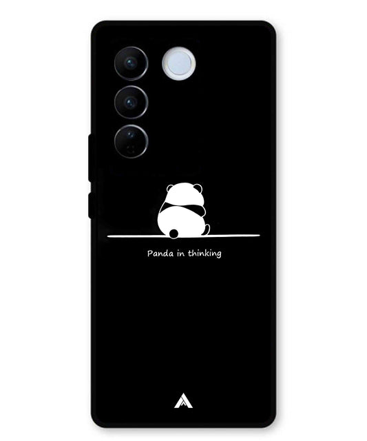 Thinking Panda Metal Back Cover Phone Case for Vivo v27e