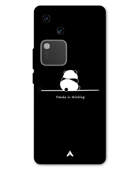 Thinking Panda Metal Back Cover Phone Case for Vivo v30