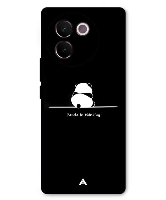Thinking Panda Metal Back Cover Phone Case for Vivo v30e