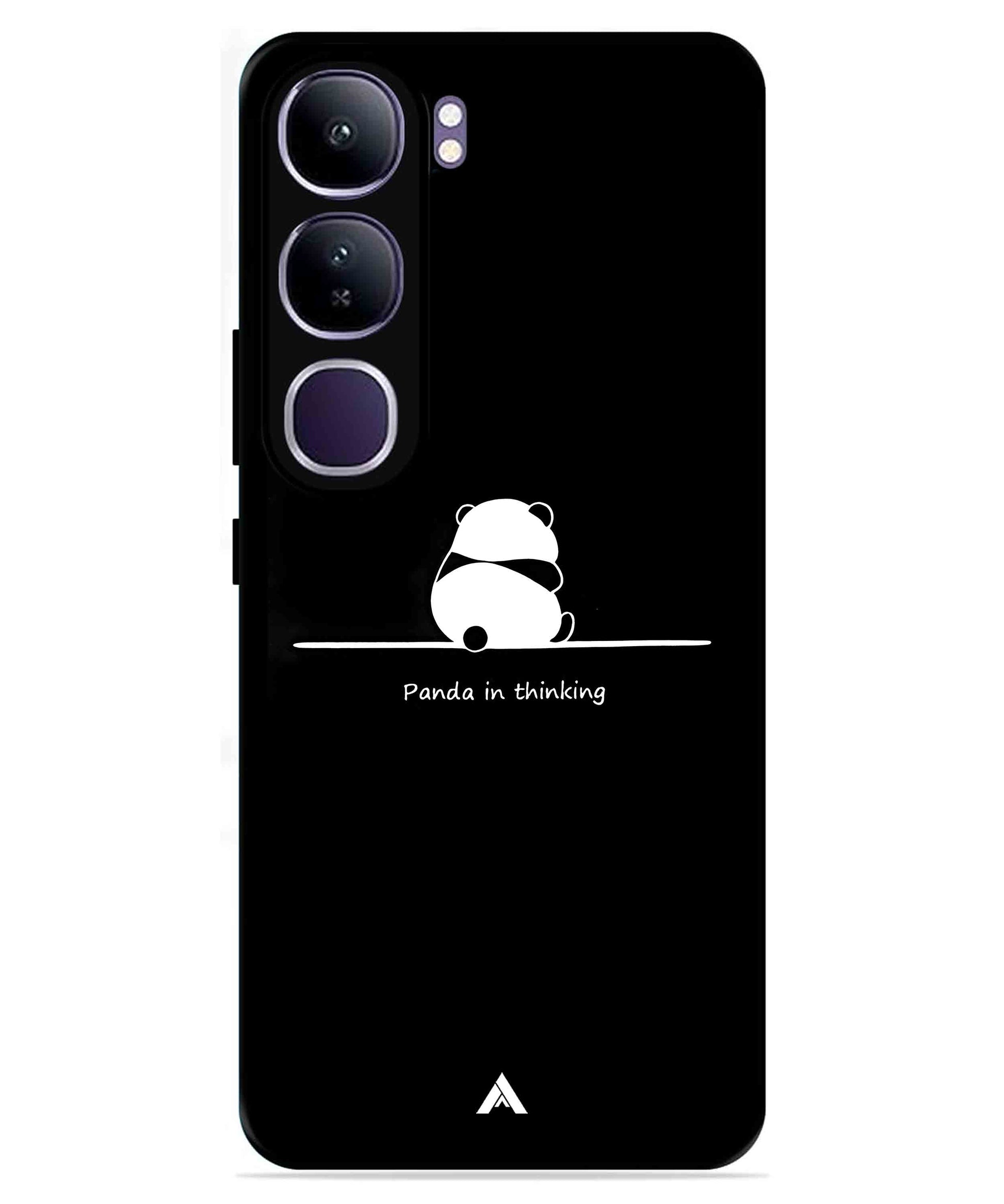 Thinking Panda Metal Back Cover Phone Case for Vivo v40 Lite