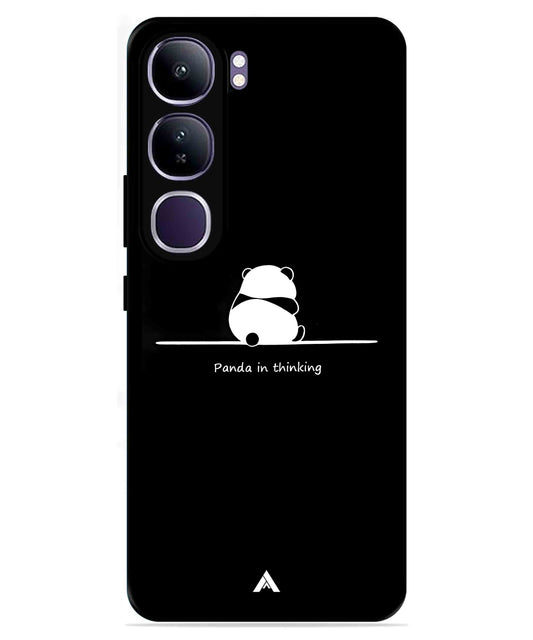 Thinking Panda Metal Back Cover Phone Case for Vivo v40 Lite