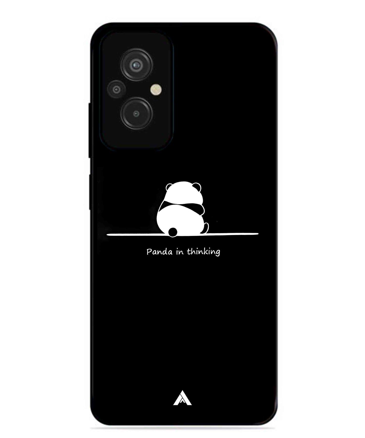 Thinking Panda Metal Back Cover Phone Case for Xiaomi Redmi 11 Prime 4G