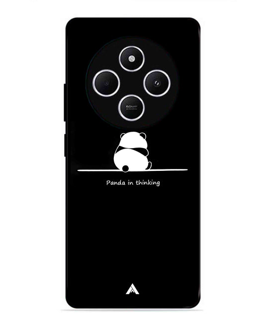 Thinking Panda Metal Back Cover Phone Case for Xiaomi Redmi 14C
