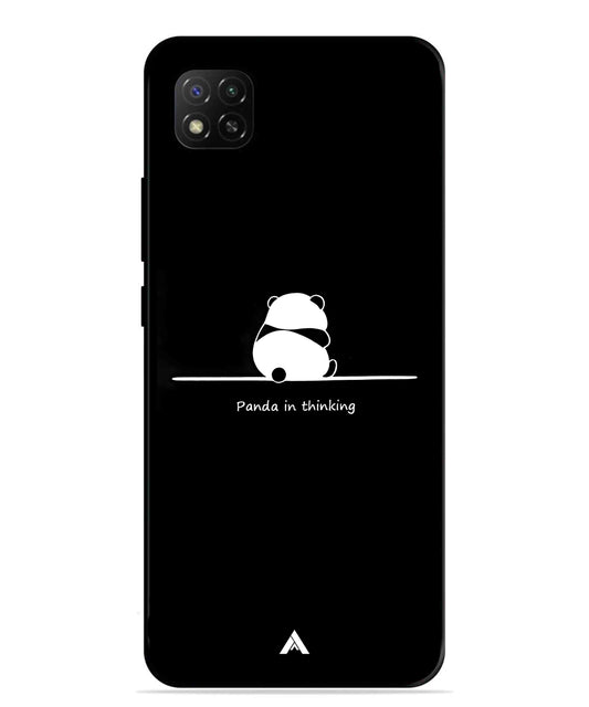 Thinking Panda Metal Back Cover Phone Case for Xiaomi Redmi 9