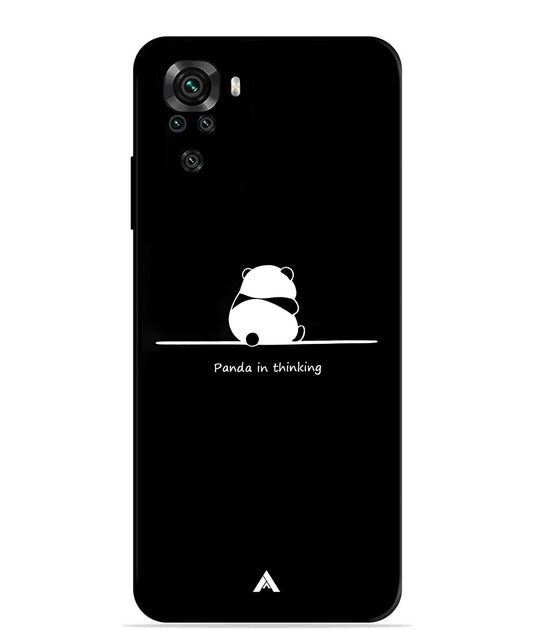 Thinking Panda Metal Back Cover Phone Case for Xiaomi Redmi Note 10
