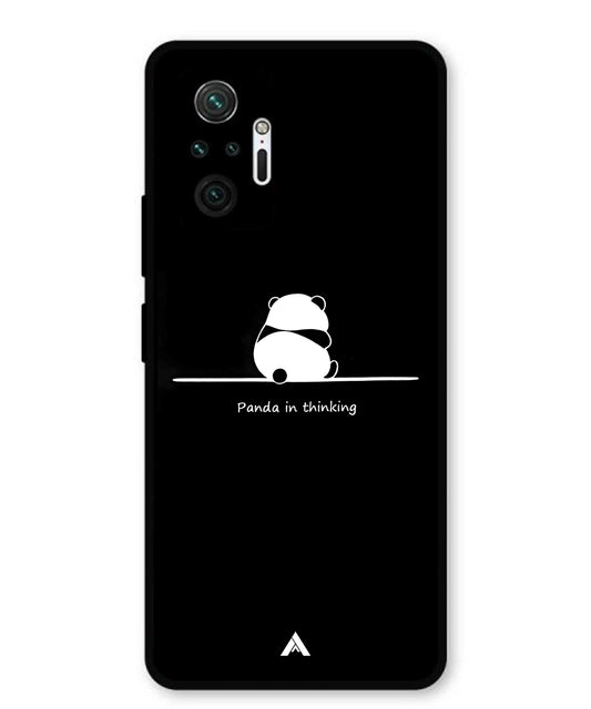Thinking Panda Metal Back Cover Phone Case for Xiaomi Redmi Note 10 Lite