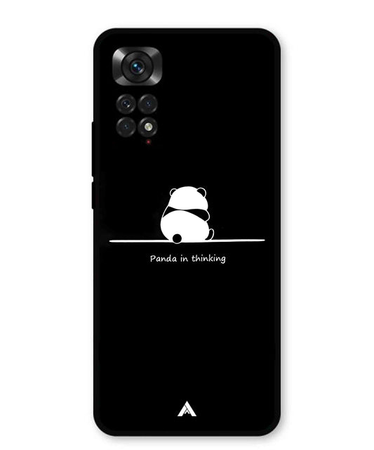 Thinking Panda Metal Back Cover Phone Case for Xiaomi Redmi Note 11