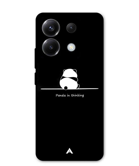Thinking Panda Metal Back Cover Phone Case for Xiaomi Redmi Note 13
