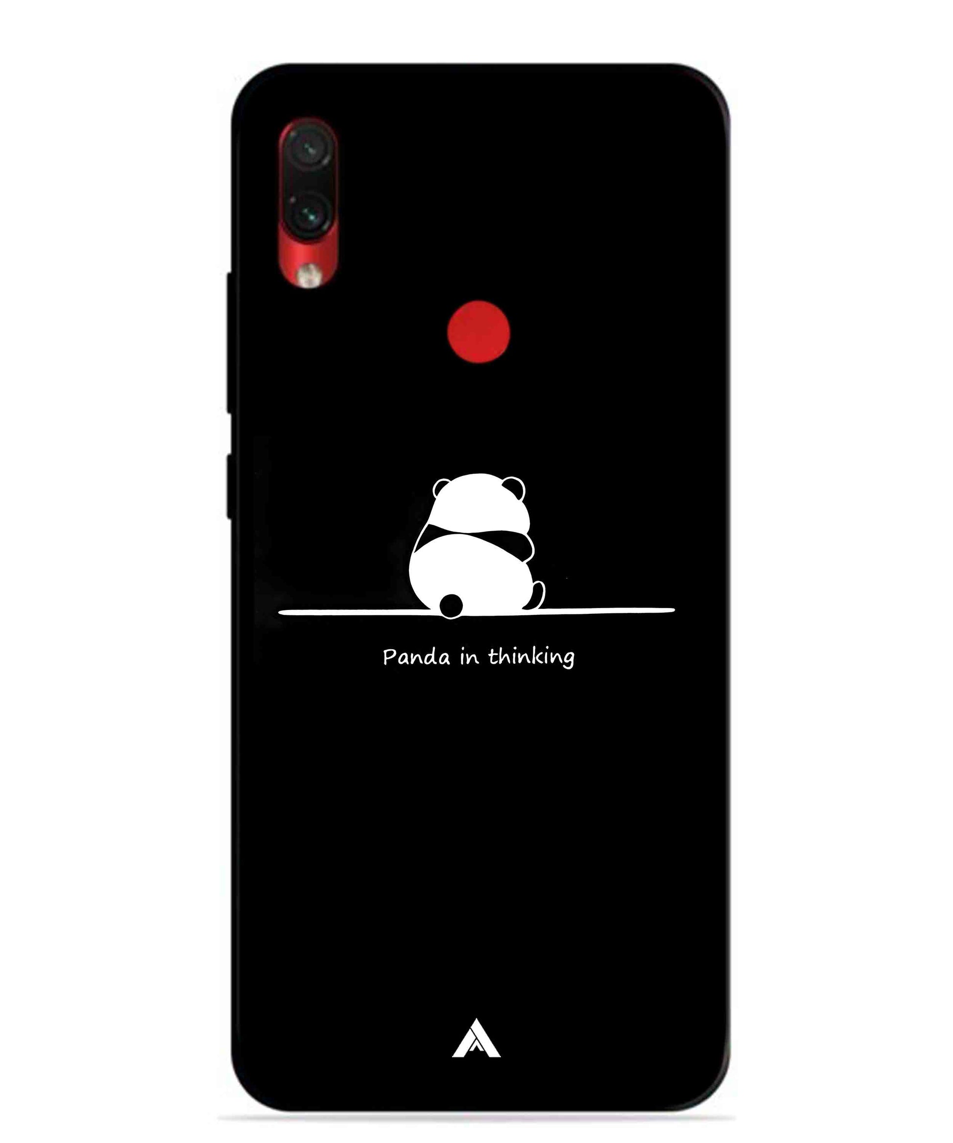 Thinking Panda Metal Back Cover Phone Case for Xiaomi Redmi Note 7 Pro