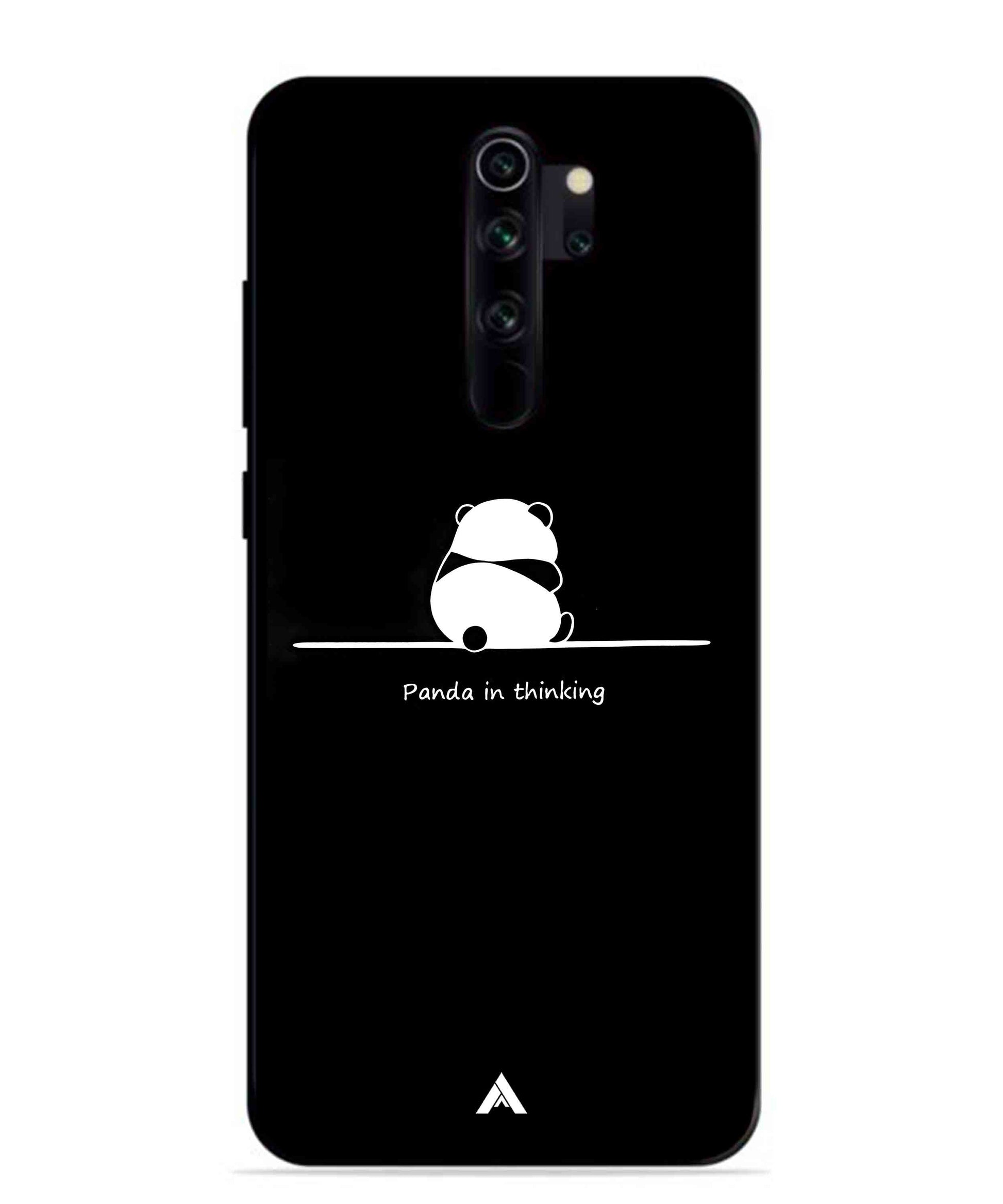 Thinking Panda Metal Back Cover Phone Case for Xiaomi Redmi Note 8 Pro