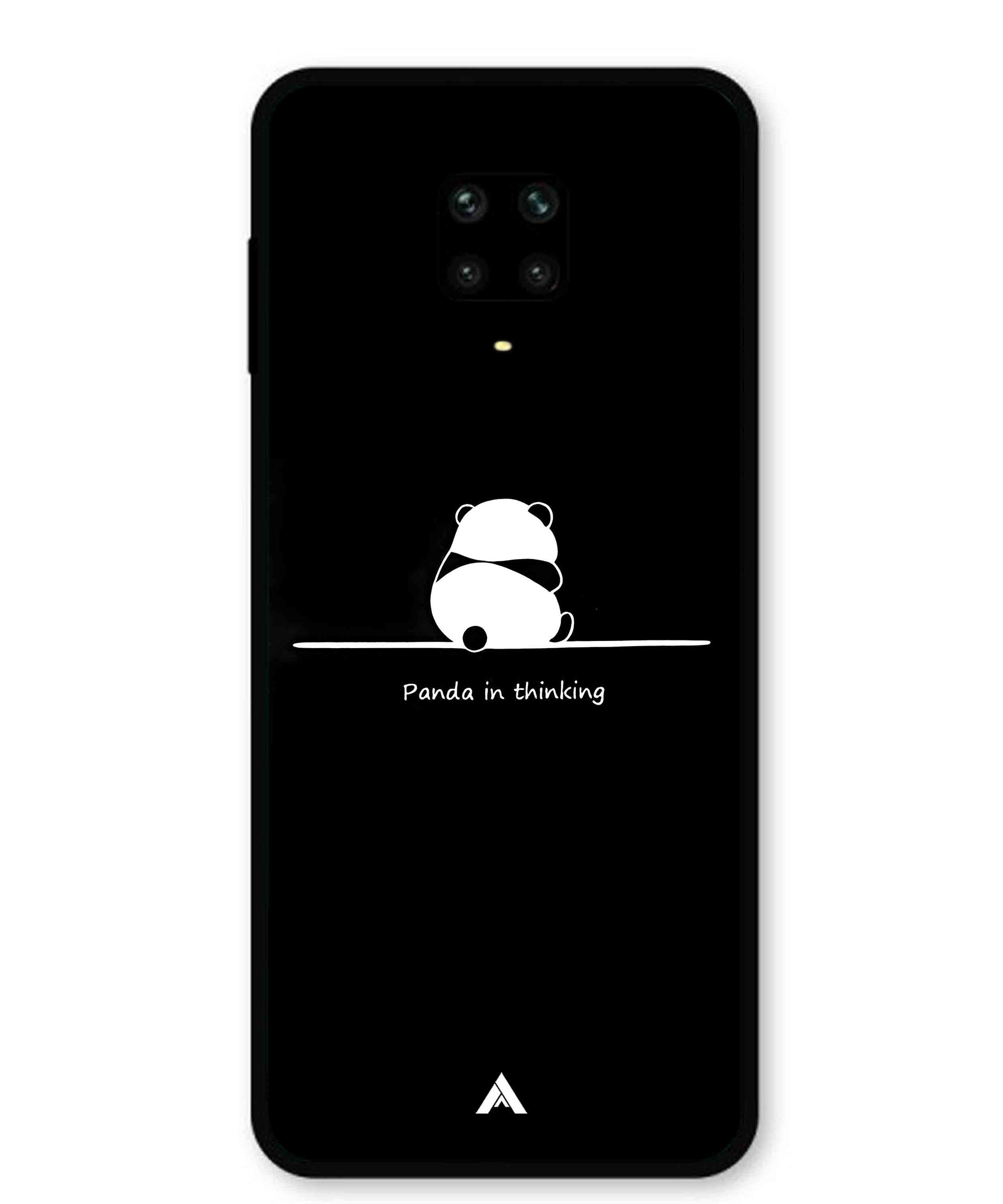 Thinking Panda Metal Back Cover Phone Case for Xiaomi Redmi Note 9 Pro