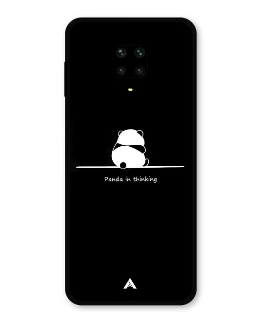 Thinking Panda Metal Back Cover Phone Case for Xiaomi Redmi Note 9 Pro