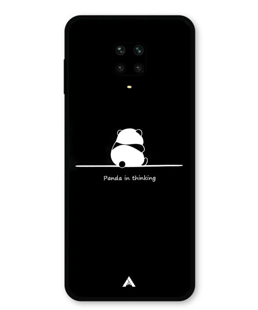Thinking Panda Metal Back Cover Phone Case for Xiaomi Redmi Note 9 Pro Max