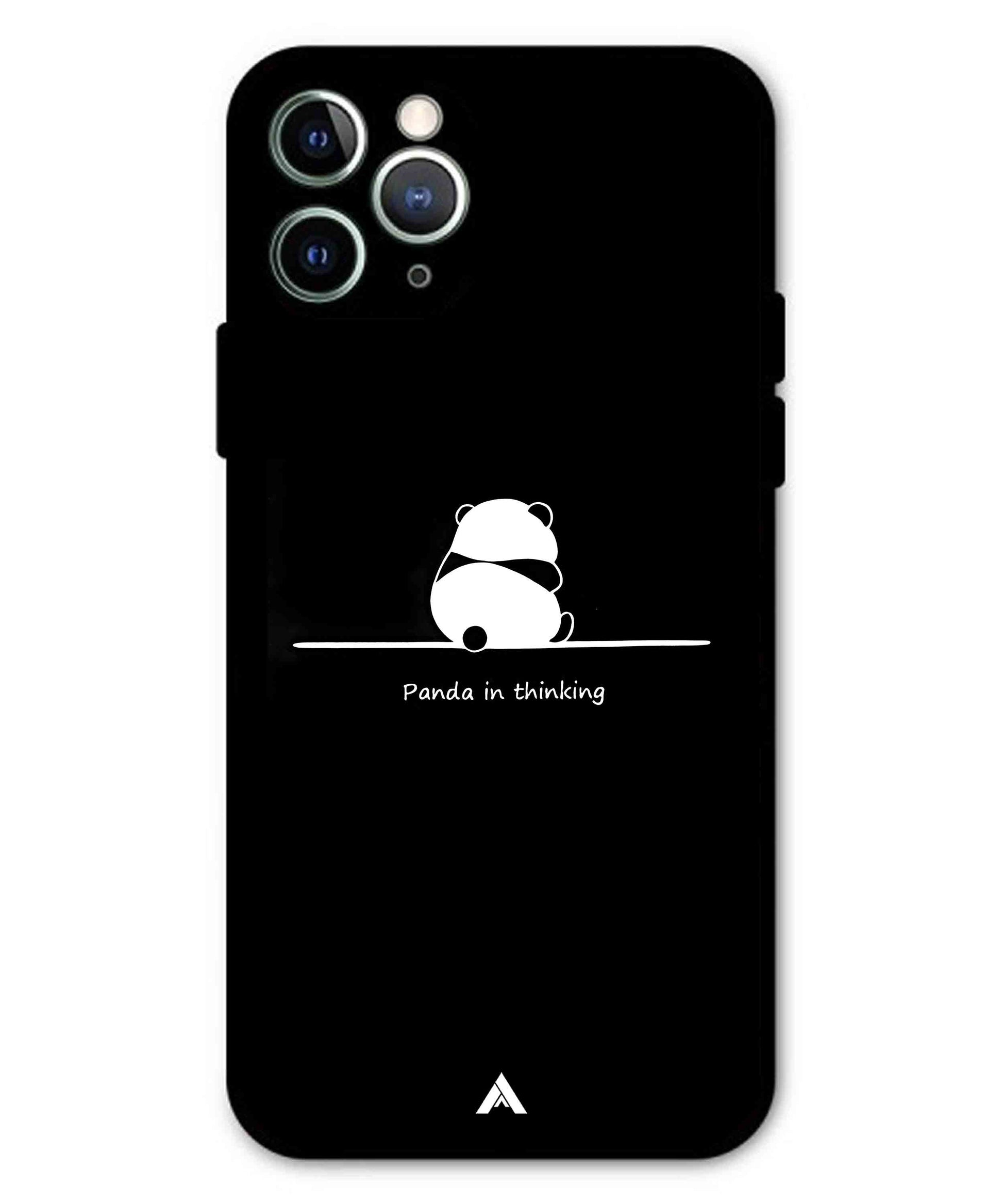 Thinking Panda Metal Back Cover Phone Case for iPhone 11 Pro Max