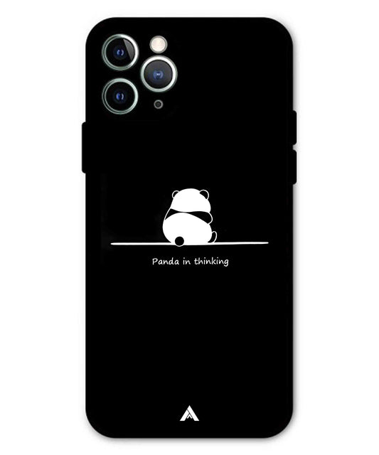 Thinking Panda Metal Back Cover Phone Case for iPhone 11 Pro Max