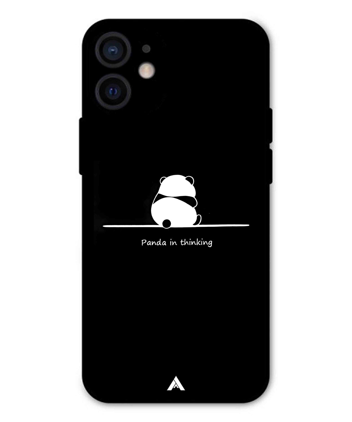 Thinking Panda Metal Back Cover Phone Case for iPhone 12 Mini