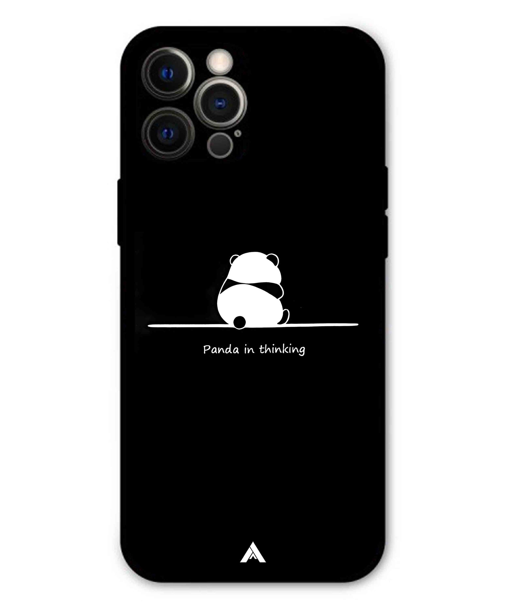 Thinking Panda Metal Back Cover Phone Case for iPhone 12 Pro Max