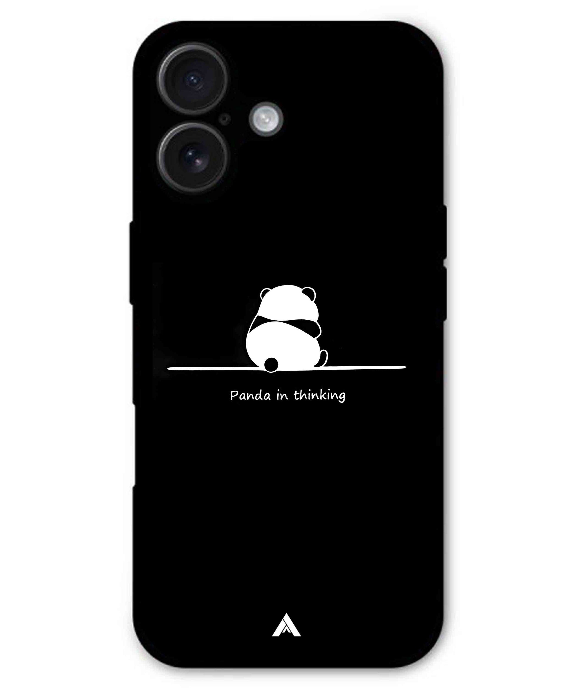 Thinking Panda Metal Back Cover Phone Case for iPhone 16
