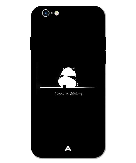 Thinking Panda Metal Back Cover Phone Case for iPhone 6