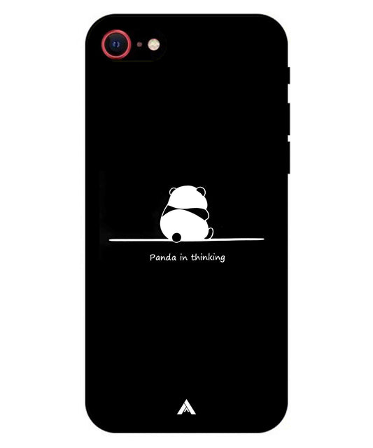 Thinking Panda Metal Back Cover Phone Case for iPhone 7