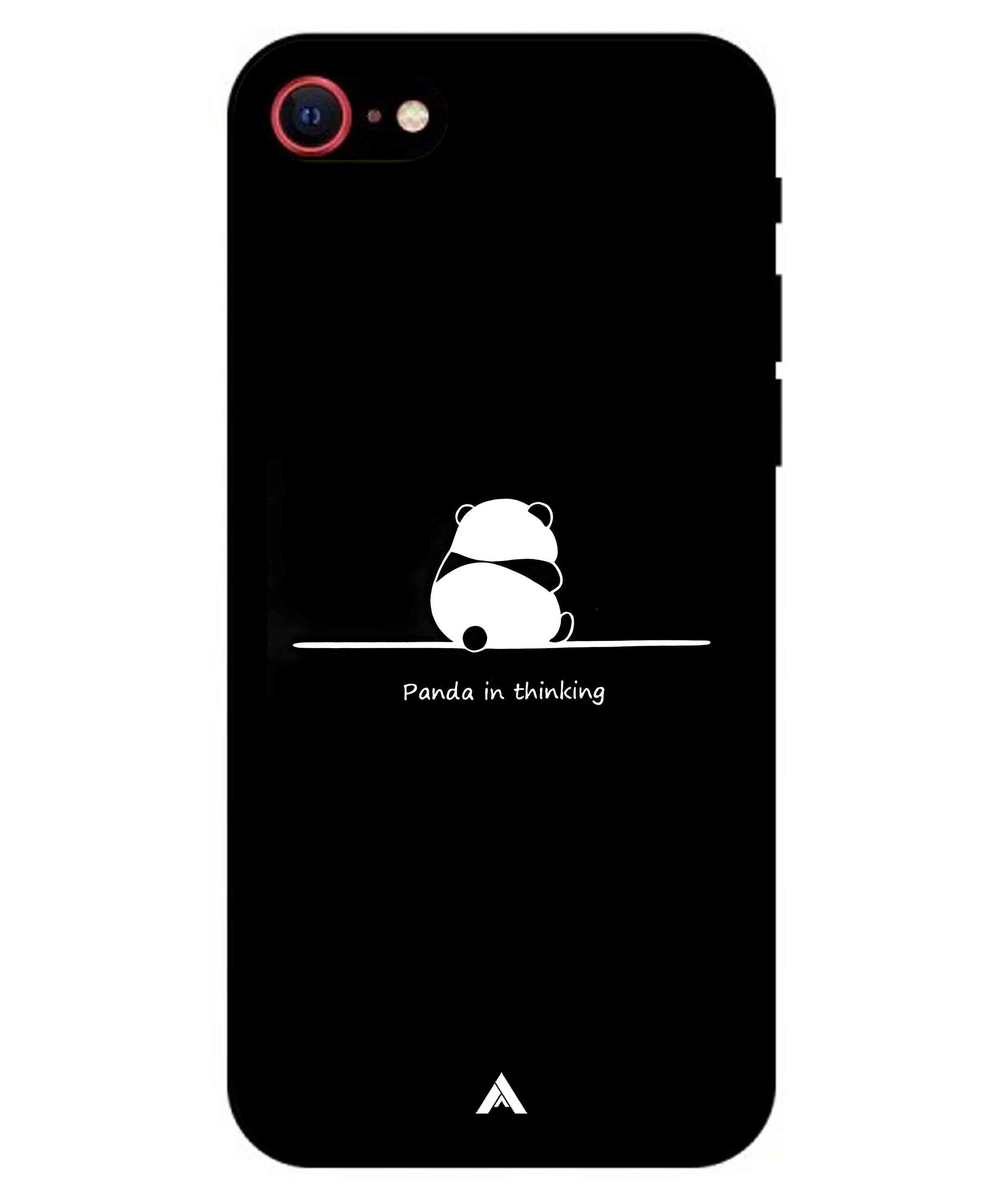Thinking Panda Metal Back Cover Phone Case for iPhone 8