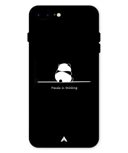 Thinking Panda Metal Back Cover Phone Case for iPhone 8 Plus