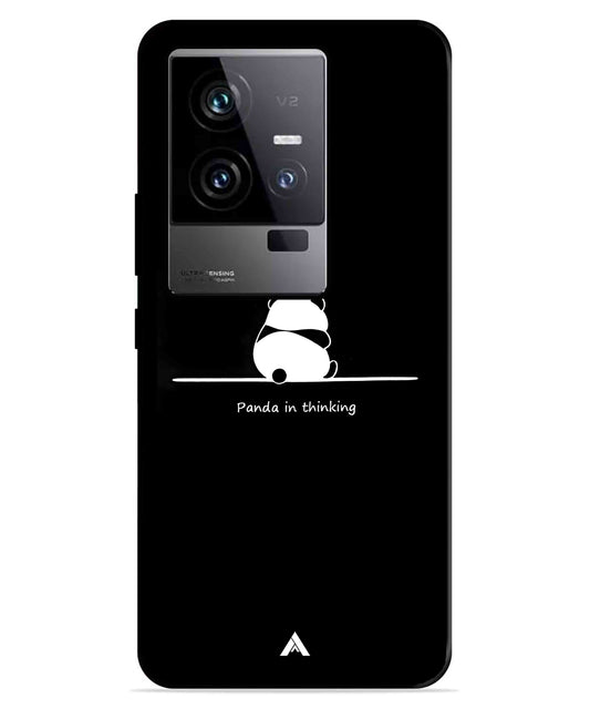 Thinking Panda Metal Back Cover Phone Case for iQOO 11
