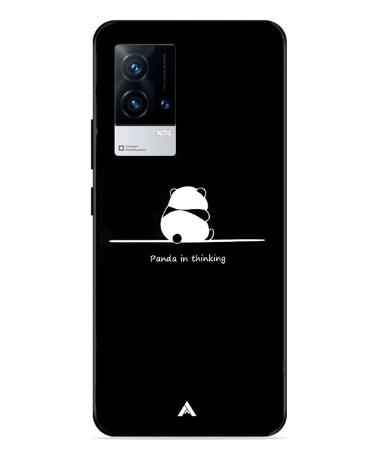 Thinking Panda Metal Back Cover Phone Case for iQOO 9