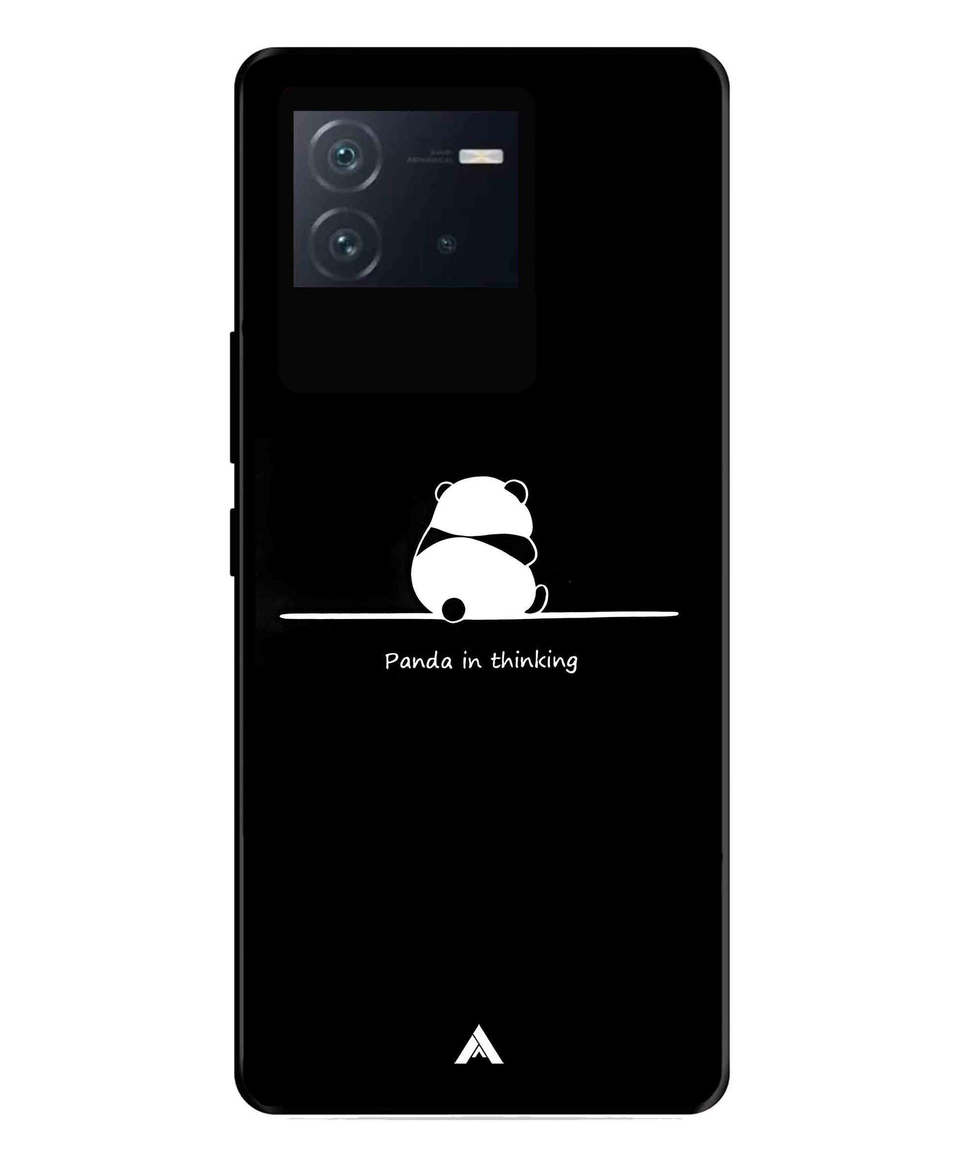 Thinking Panda Metal Back Cover Phone Case for iQOO Neo 6