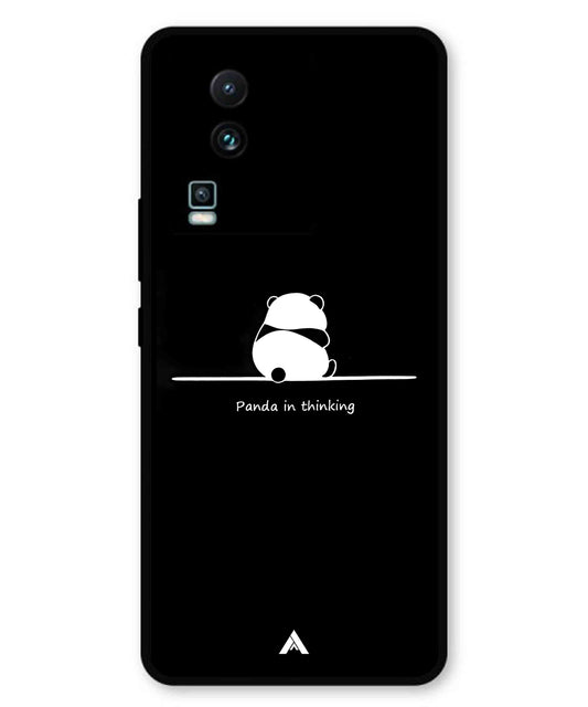 Thinking Panda Metal Back Cover Phone Case for iQOO Neo 7