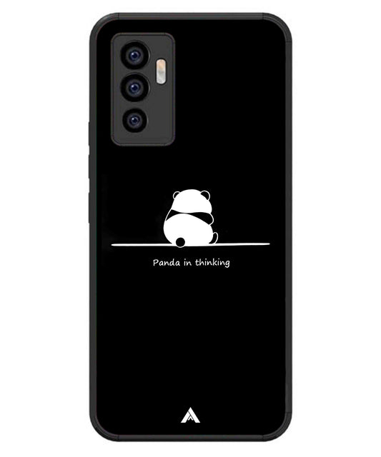 Thinking Panda Metal Back Cover Phone Case for iQOO Z6