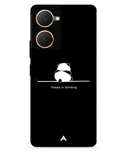 Thinking Panda Metal Back Cover Phone Case for iQOO Z9 Lite