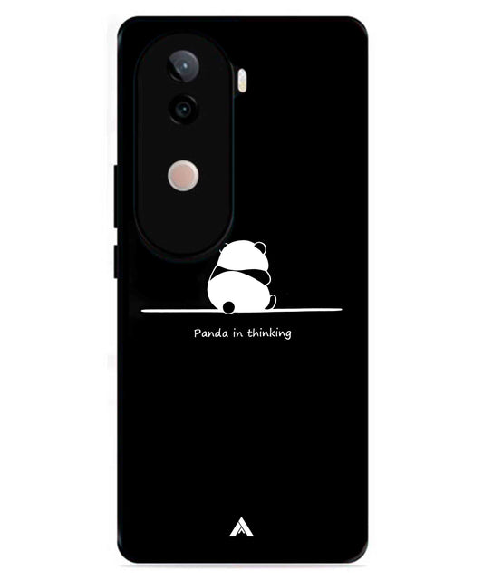 Thinking Panda Metal Back Cover Phone Case for iQOO Z9s