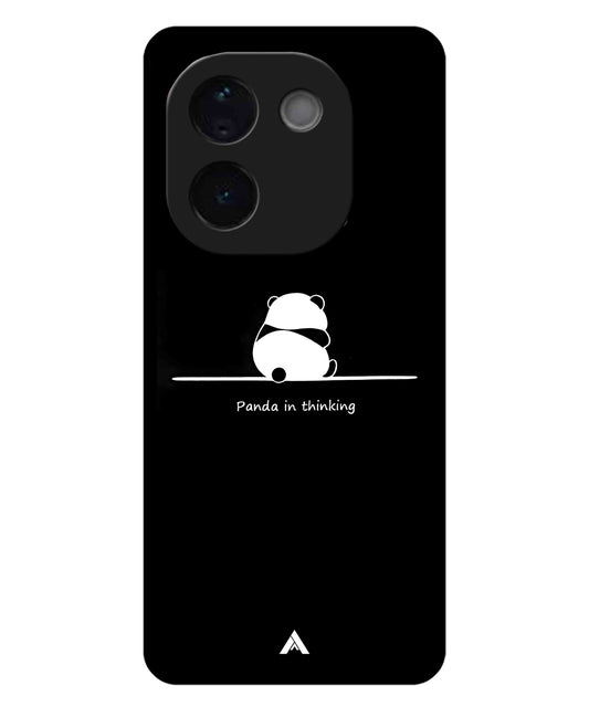 Thinking Panda Metal Back Cover Phone Case for iQOO Z9s Pro