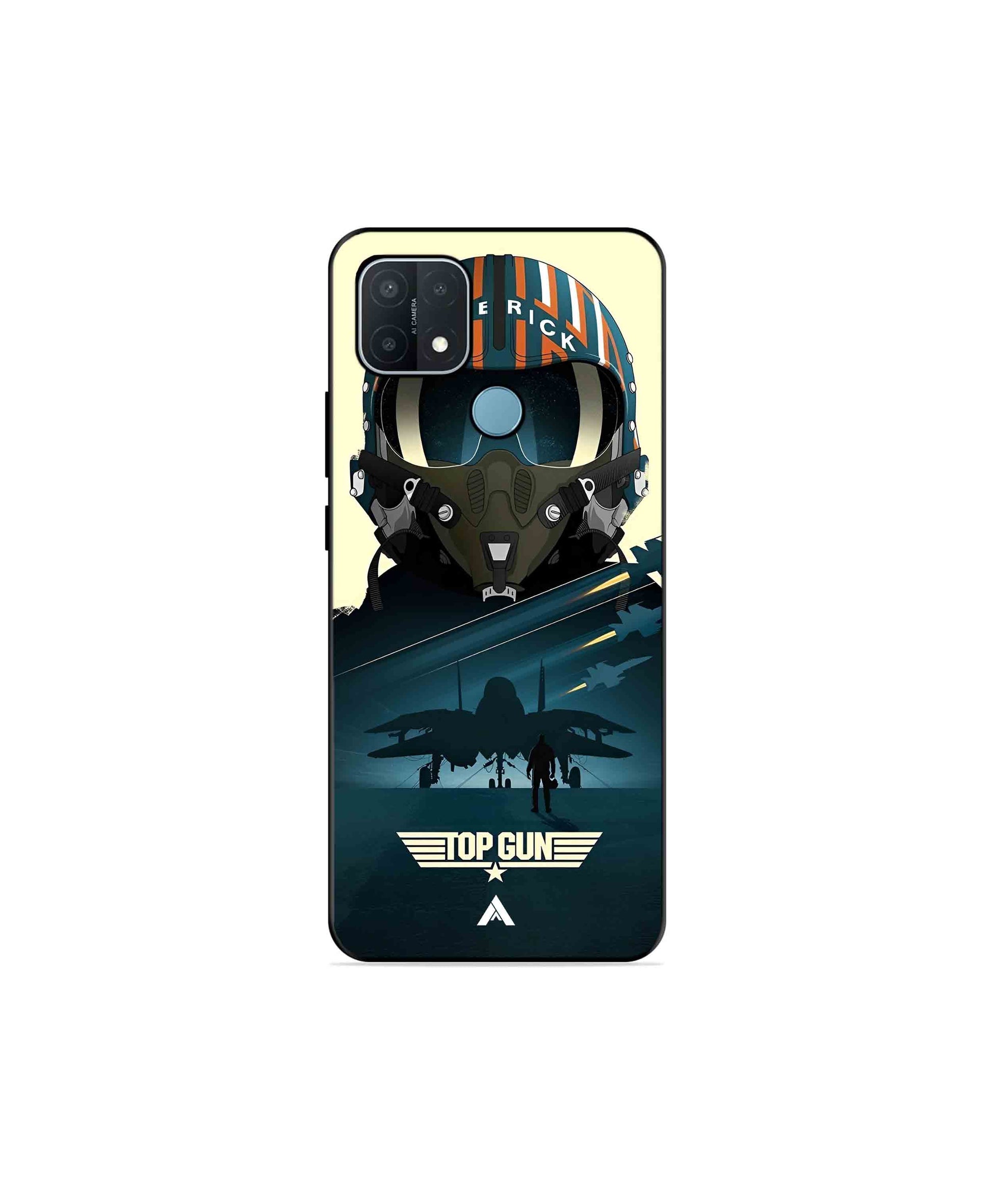 Top Gun Navy Metal Back Cover Phone Case for OPPO A15 